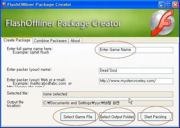 flashoffliner package creator