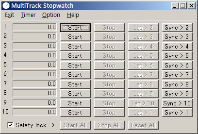 MultiTrack Stopwatch