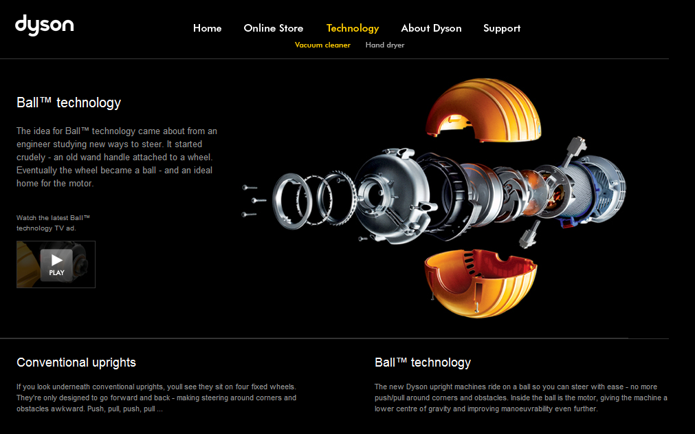 Dyson Website on Technology