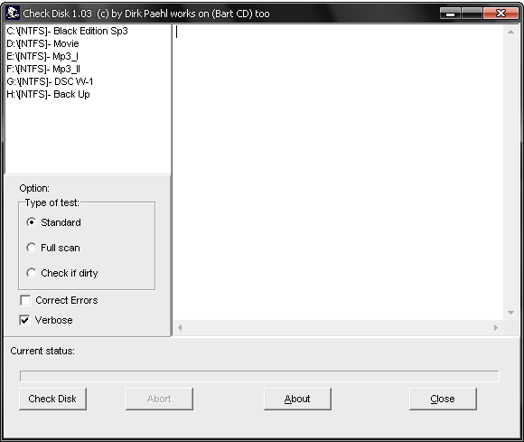 하드디스크 불량 섹터 검색, 수리 CheckDisk v1.03