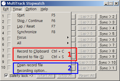 MultiTrack Stopwatch