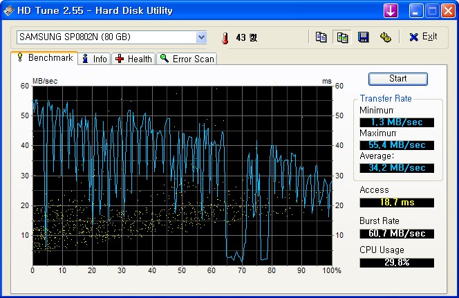 삼성 80GB 내장 HDD 5400RPM