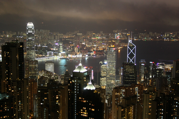 빅토리아 피크에서 보는 홍콩의 야경
