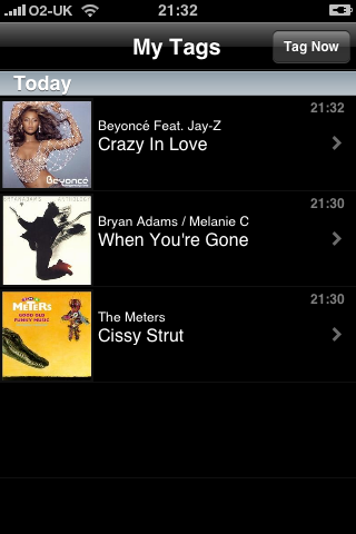 iPhone Apps - Shazam: Tagged Music
