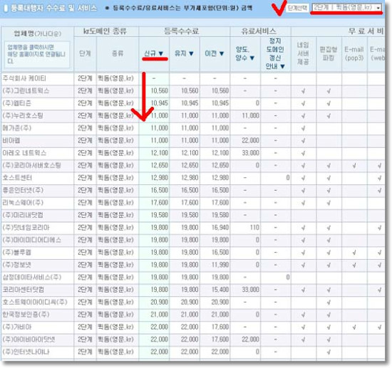 도메인 가격