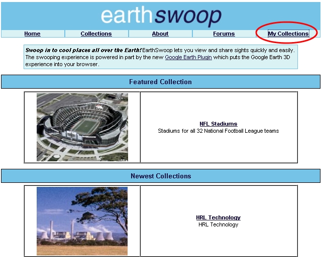 구글어스 플러그인 응용 EarthSwoop - 초기화면