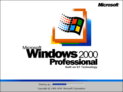<화면 5> 윈도우2000 프로페셔널