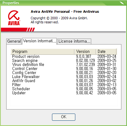 ▲ AntiVir 9.0.0