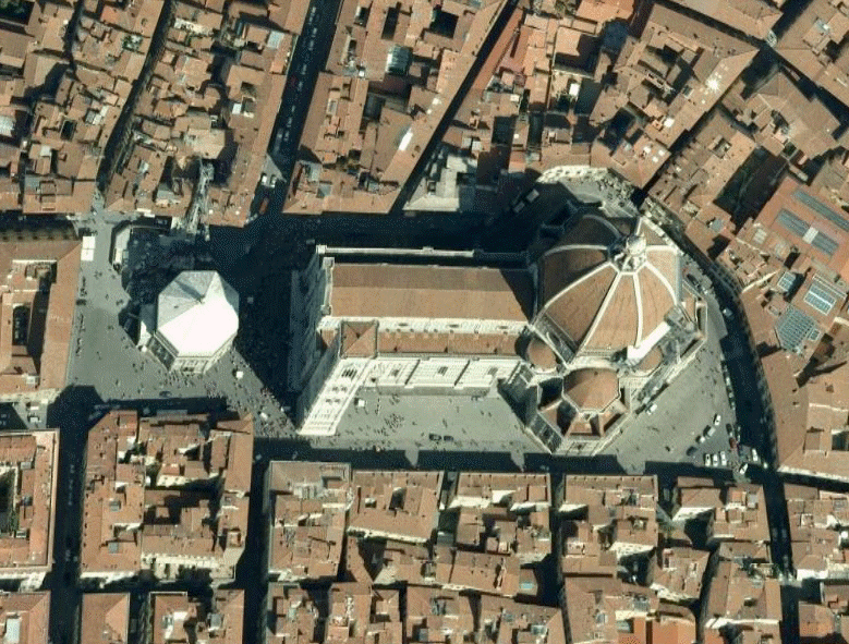 구글어스와 구글맵으로 비교해 본 이탈리아 피렌체의 두오모 성당