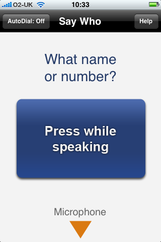 Say Who by Dial Directions, Press While Speaking
