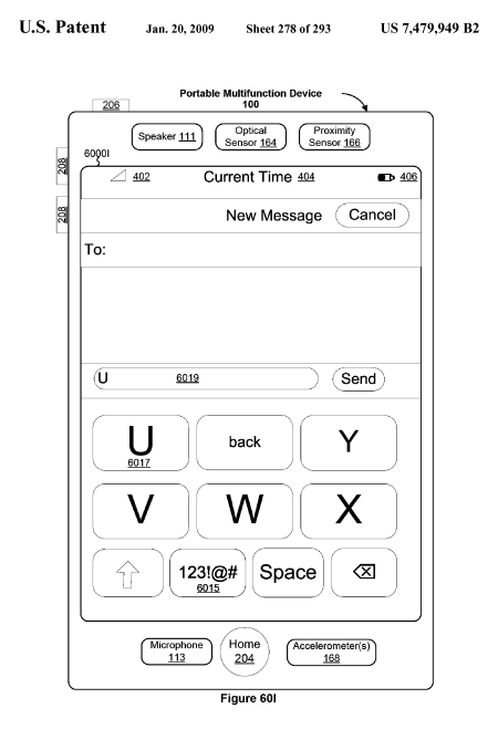 Apple iPhone Touch UI Patent: Touch-friendly GUI