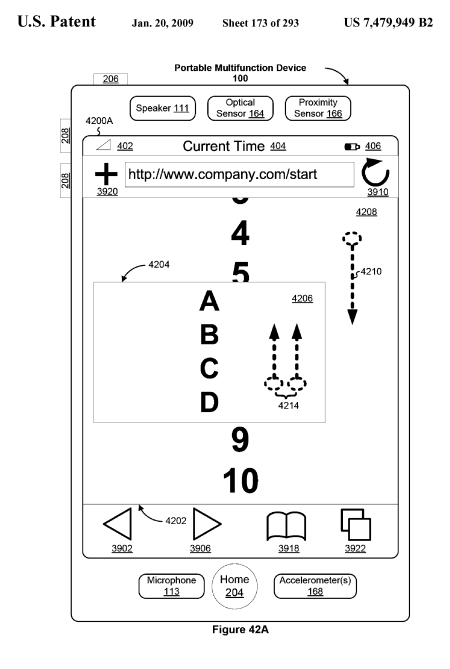 Apple iPhone Touch UI Patent: Basic Apps