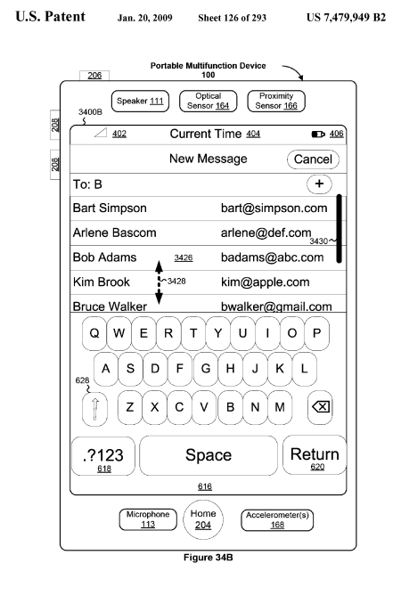 Apple iPhone Touch UI Patent: Bart Simpson