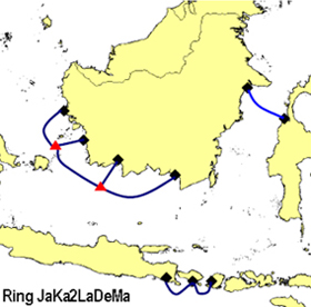 인도네시아 초고속 통신용 광케이블 연결도