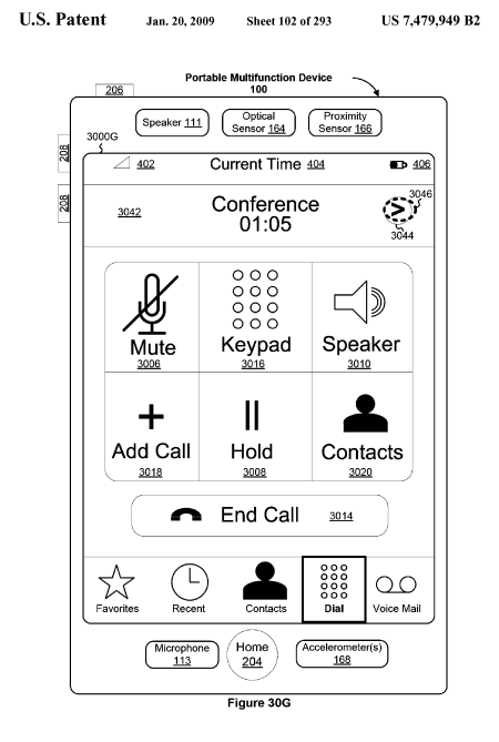 Apple iPhone Touch UI Patent: Conference Call