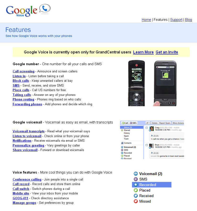 Google Voice: Features