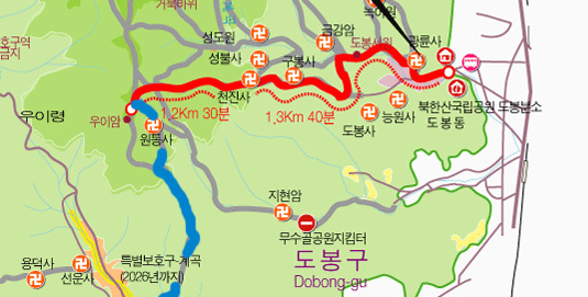 북한산 국립공원 내 도봉산 우이암 등산코스