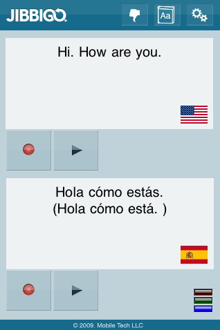Jibbigo - Voice Translation App for iPhone