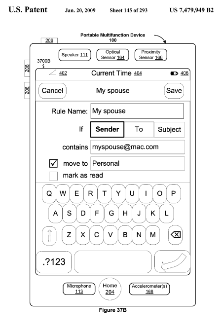 Apple iPhone Touch UI Patent: Basic Apps