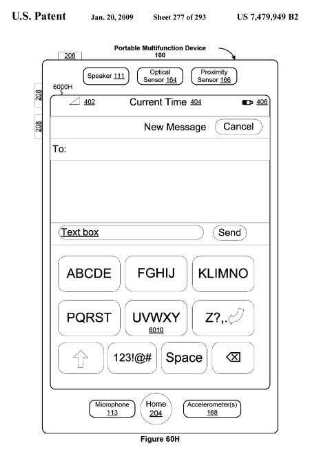 Apple iPhone Touch UI Patent: Touch-friendly GUI