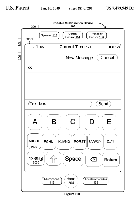 Apple iPhone Touch UI Patent: Touch-friendly GUI