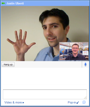 Gmail voice & video chatting screen