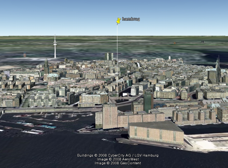 구글어스(Google Earth)의 독일 함부르크(Hamburg) 3D 모델