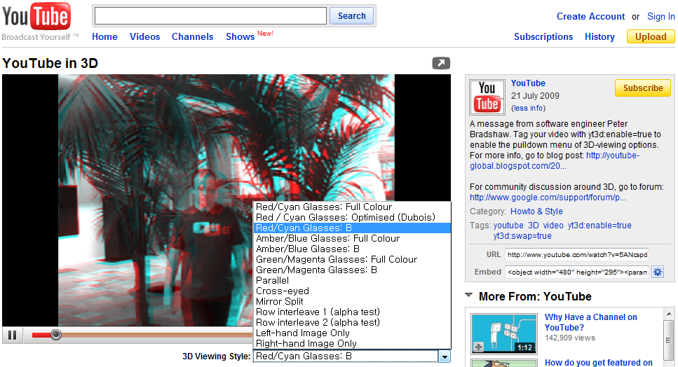YouTube in 3D