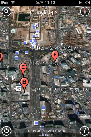 아이폰(iPhone)용 구글어스(Google Earth) - 검색결과