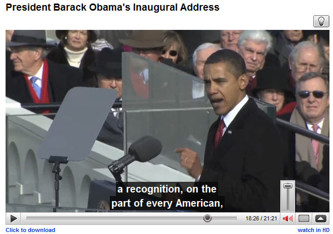 barak obama youtube page