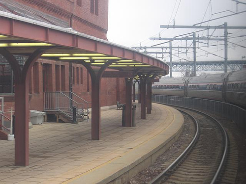 Estação de trem em New London, Connecticut. 