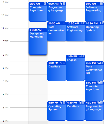 time table