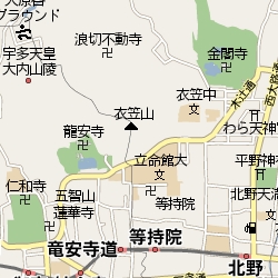 료안지, 킨카쿠지의 위치(교토 북쪽)