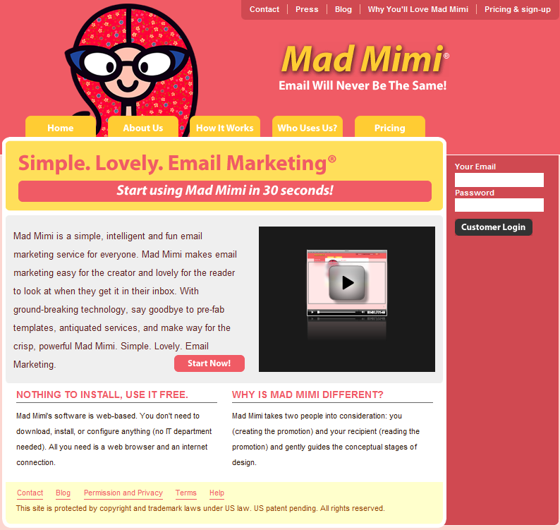 MadMimi 사이트