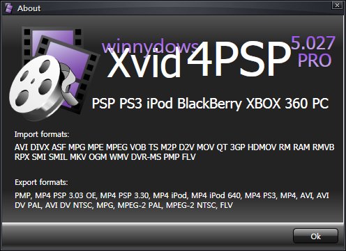 XviD4PSP 8.1.56 instal the last version for android