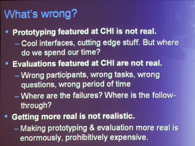 Slide from Panel Discussion at CHI 2007