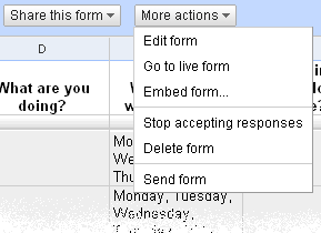 Google Docs Form - Share and more