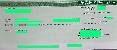 google cheque