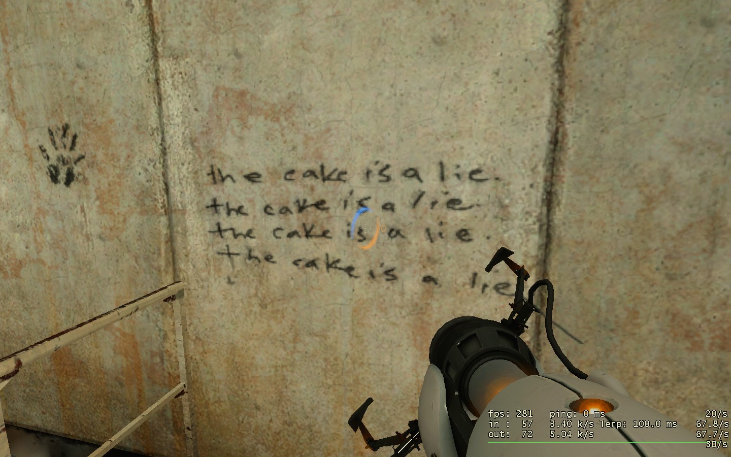 The Cake is a Lie - in screenshot of video game <Portal>
