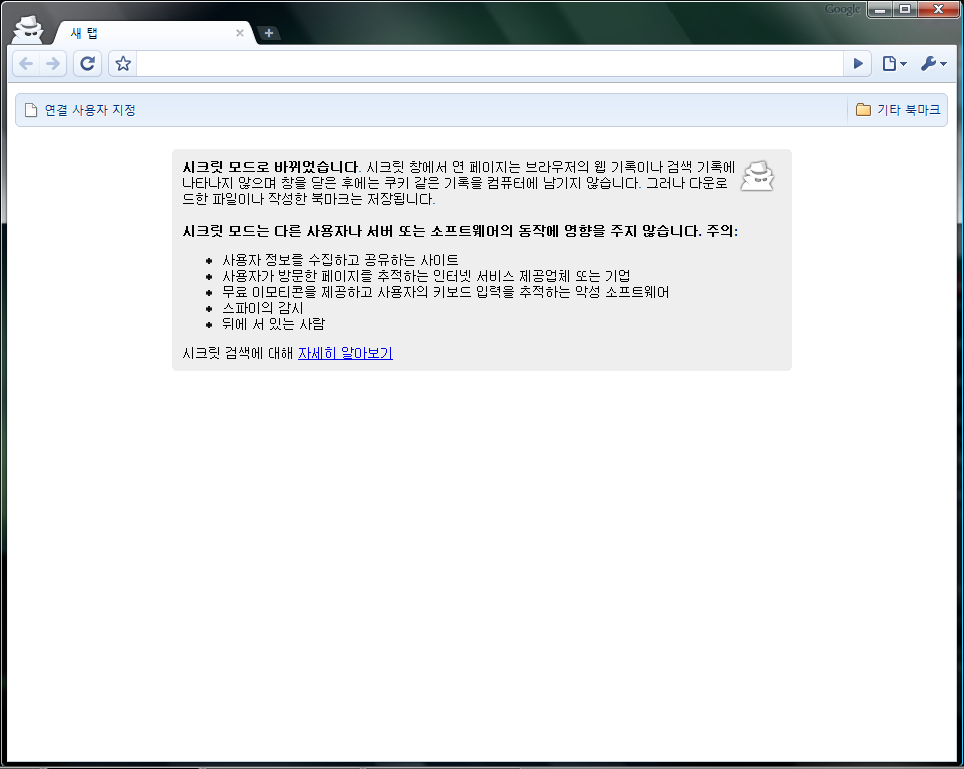 Screenshot of Google Chrome - Secret Mode