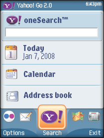 Yahoo oneSearch Screen shot
