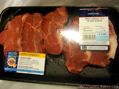 beef cross cut blade steak