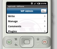 구글폰 안드로이드에서의 WPhone 플로그인 - 개발 중 화면