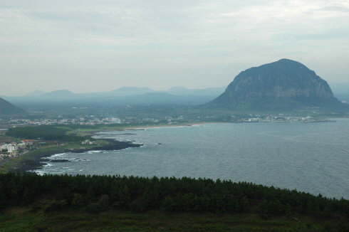 송악산에서 바라본 산방산