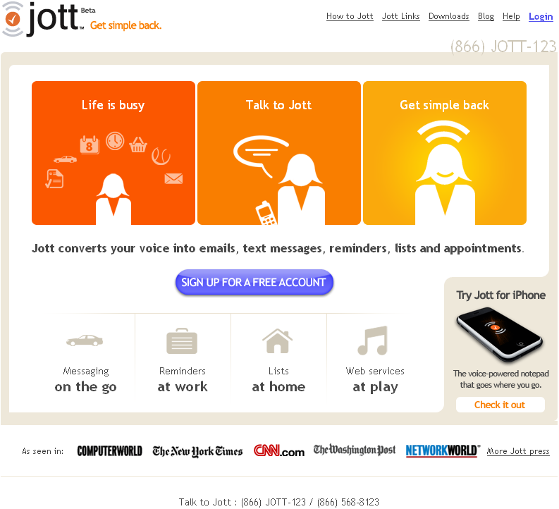 Jott.com, a dictation service