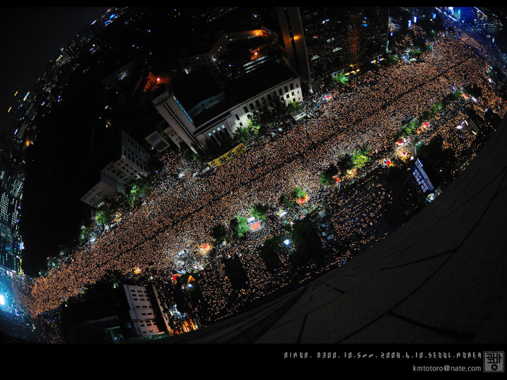 River of Candles - protesting dangerous beef import