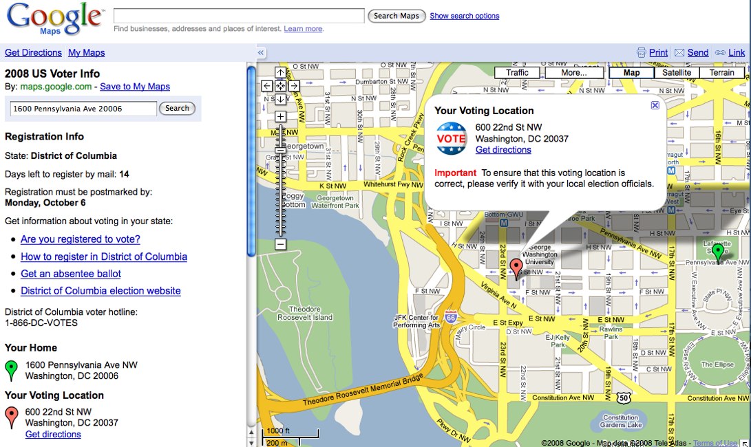 구글맵 투표소 위치 정보