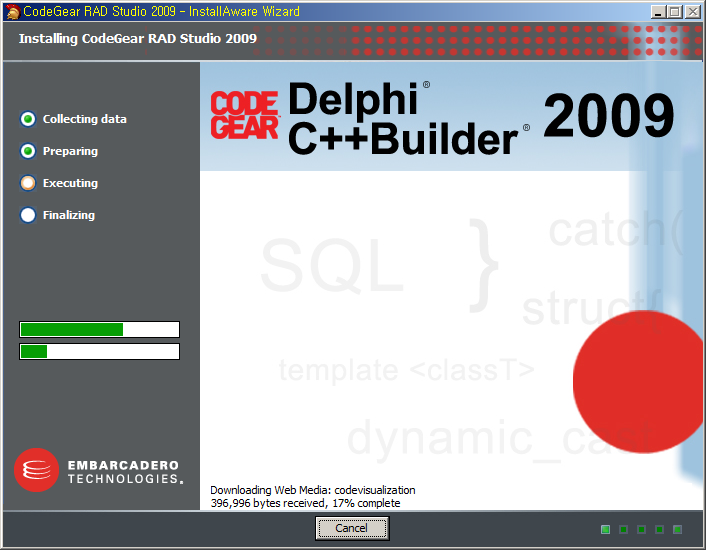Delphi & C++ Builder 2009 설치 화면