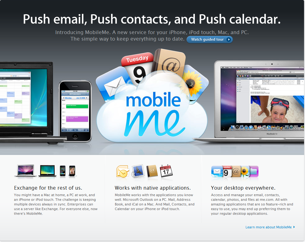 Apple MobileMe - Features